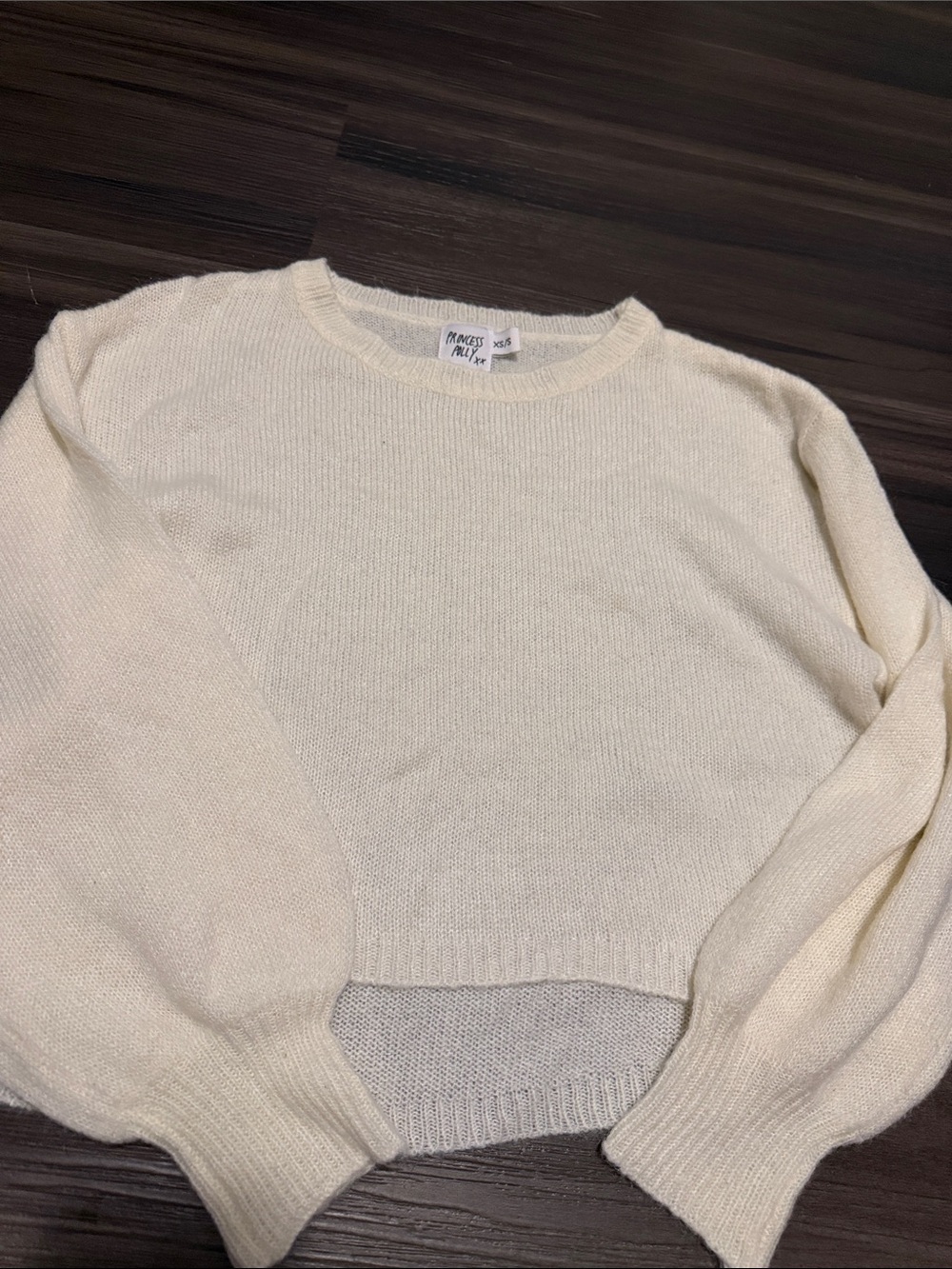 Princess Polly Creamy Off-White Crewneck Sweater